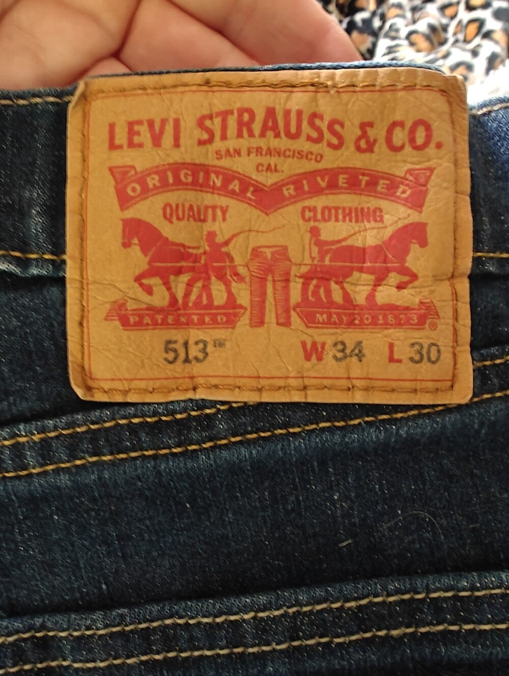 Levi's Men's 513 Slim Straight Leg Dark Wash Denim Jean 34 x 30